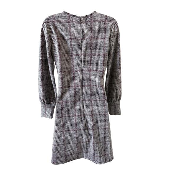 Ann Taylor Petite Plaid Shift Dress with Bishop Sleeves Women's Size SP - Picture 3 of 5